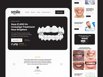 Smile - teeth straightening website design dentist design landing teeth ui ux website