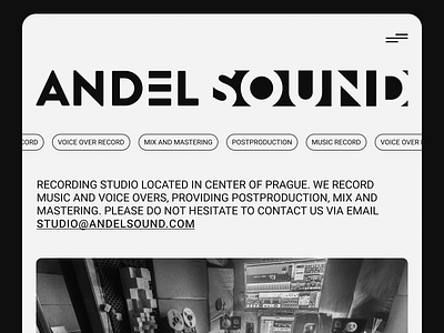 AndelSound - Music Studio Website Design design logo typography ui ux website