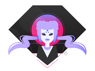Spacegirl alien black girl gradient illustration illustrator pink purple space space girl