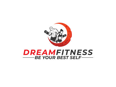 Dream Fitness Logo abstract logo branding clean logo design graphic design logo simple logo vector