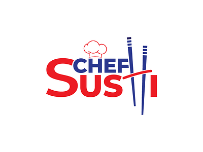 CHEF SUSHI LOGO abstract logo branding clean logo design illustration logo simple logo vector