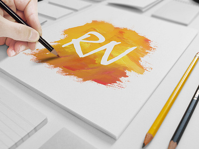 RN Watercolor Logo Design