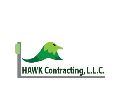 Logo HAWK Contracting L.L.C branding contrackting contruction document eagle graphic design green hawk llc logo logos white