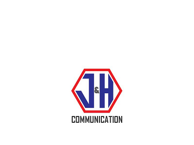 Logo J & H Communication blue branding communication graphic design h j logo logos minimalis monogram red strong telecommunication