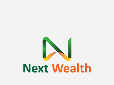Logo Next Wealth branding financial full color graphic design green logo minimalis moderen money next orange wealth white