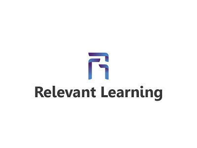 Logo Relevant Learning blue branding education graphic design l learning logo moderen r relevant simpel unik
