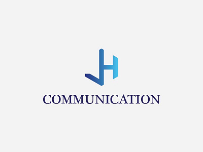 Logo J & H Communication Redesign blue branding communication design graphic design j h logo logos redesign white