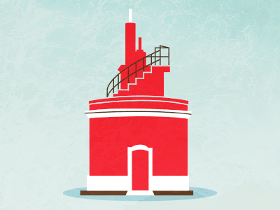 Punta Robaleira design illustration lighthouse