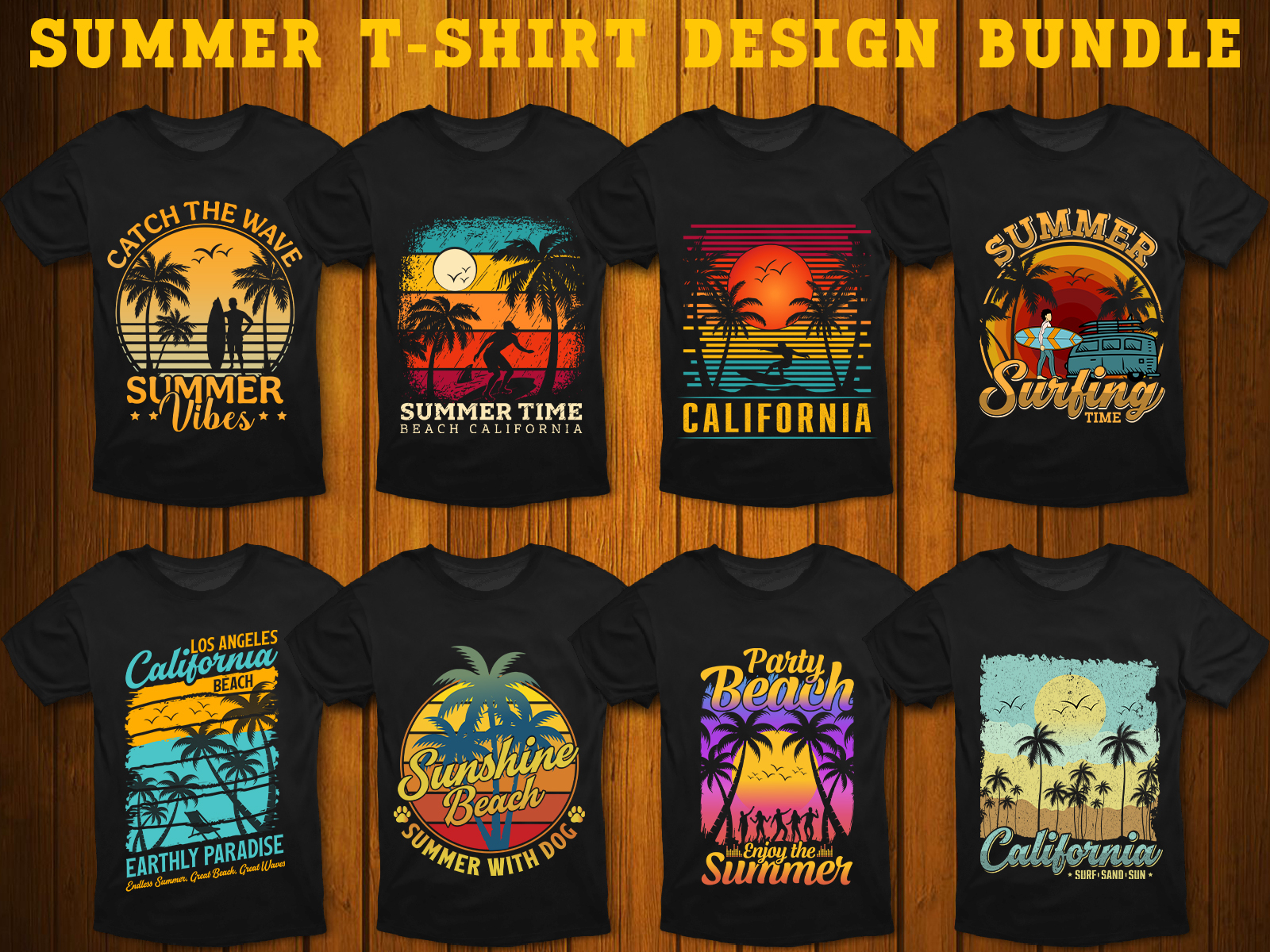 Summer T-Shirt Design Bundle by Amit Karmaker on Dribbble