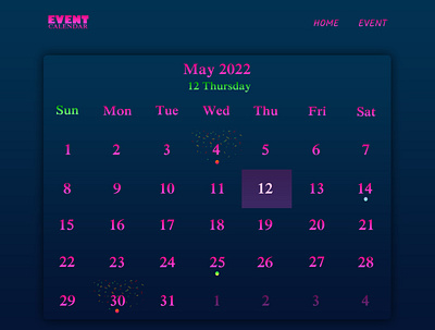 Event Calendar design graphic design ui ux