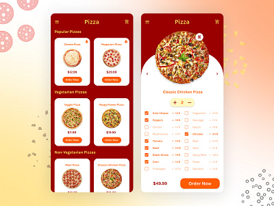 Pizza Ordering App UI dailyui design pizza ui ux