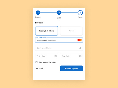 Credit Card Checkout Form dailyui design ui ux