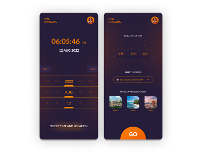 Time Travel Application UI