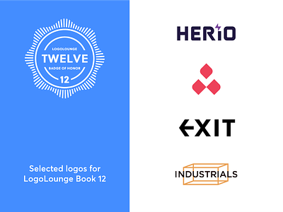 LogoLounge 12 award book brand identity branding exit flat geometric graphic design icons illustrator industrial logo logo designer logolounge minimal publication simple simple clean interface twelve wordmark