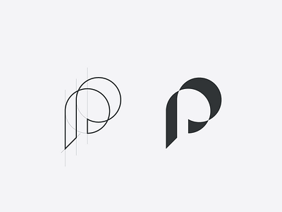 p artangent minimal monogram p poster