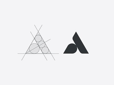 A concept a artangent letter logo mark monogram