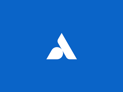 Equilateral Triangle - A letter concept a artangent blue letter logo mark monogram