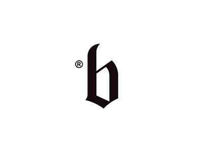 b - broadsail artangent b blackletter broad flag letter logo mark monogram sail
