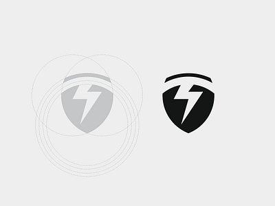 Thunder Shield artangent electricity letter lightning logo mark monogram shield t thunder