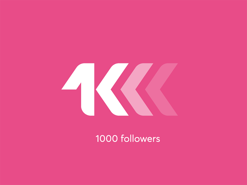 1k followers 1k artangent dribbble gif logo number player thousand