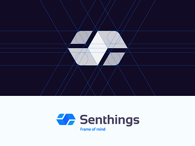 Senthings artangent cube design geometric logo sense sent things