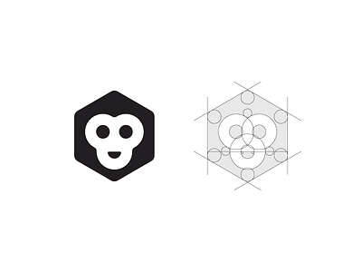 Hex Monkey ape app branding clean design dynamic flat geometric graphic design icon icons illustration illustrator logo logotype minimal monkey purple simple vector