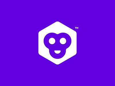 Hex Monkey ape app branding clean design dynamic flat geometric graphic design icon icons illustration illustrator logo logotype minimal monkey purple simple vector