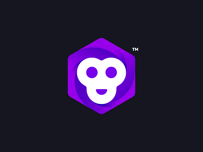 Hex Monkey ape app branding clean design dynamic flat geometric graphic design icon icons illustration illustrator logo logotype minimal monkey purple simple vector