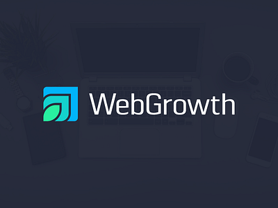 WebGrowth branding clean design flat geometric graphic design growth icon icons illustration illustrator lettermark logo logo designer logotype minimal monogram simple vector web