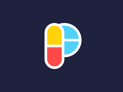 Pills branding clean design flat geometric graphic design icon icons illustration illustrator lettermark logo logo design logo designer logotype medicine minimal pill simple vector