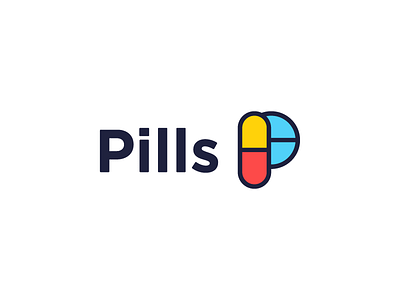 Pills branding clean design flat geometric graphic design icon icons illustration illustrator lettermark logo logo design logo designer logotype medicine minimal pill simple vector