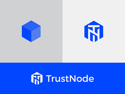 TrustNode branding clean crypto crypto currency cube design flat geometric graphic design ico icon icons illustration illustrator investment logo logotype minimal simple vector