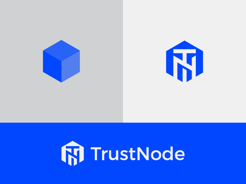 TrustNode cube ico crypto currency crypto geometric icons simple minimal logotype illustrator graphic design clean flat branding vector logo illustration icon design investment