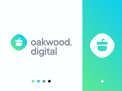 Oakwood.Digital Logo Design acorn branding branding and identity branding design clean development digital gradient identity design logo logo design logotype minimal nature oak oakwood simple web wood woods