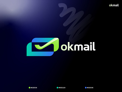 okmail logo design app app logo branding clean logo custom logo design email favicon graphic design illustration logo logo designer mail modern okmail software techlogo technology ux vector