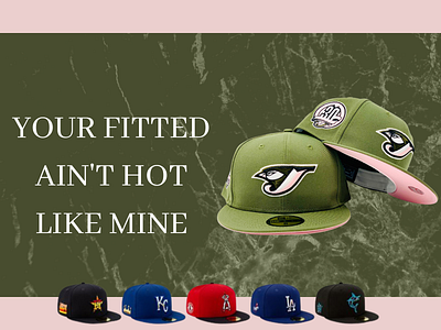 YOUR FITTED AIN'T HOT LIKE MINE baseball bluejays design fitted hats hats hiphop illustration logo rap music snapbacks