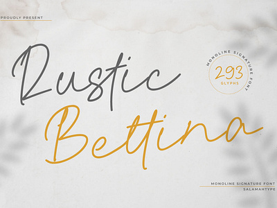 Rustic Bettina Monoline Script Font