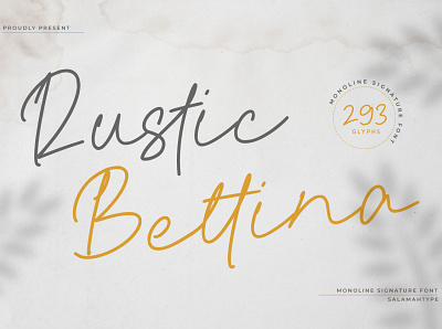 Rustic Bettina Monoline Script Font brand branding clean font creative design elegant font font fonts free font free fonts lettering logotype monoline products script script font type typeface typography ui