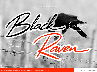 Black Raven best font brand branding creative design font fonts free fonts graphic design handwritten handwritten font lettering products script font stylish font
