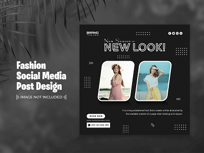 Fashion Social Media Post Template Design ads creative design discount fashion fashion social media flat design graphic design sale social media