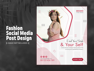 Fashion Social Media Post Template Design discount