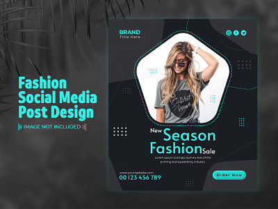 Fashion Social Media Post Template Design discount