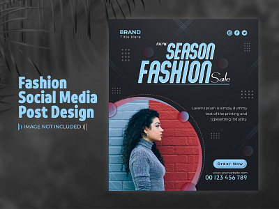 Fashion Social Media Post Template Design discount