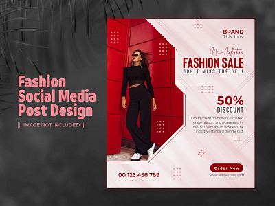 Fashion Social Media Post Template Design discount