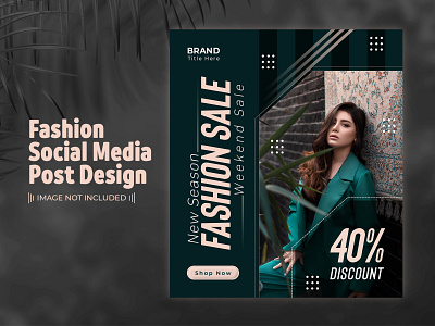 Fashion Social Media Post Template Design discount