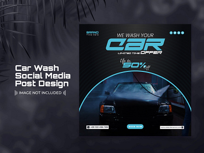 Car Wash Social Media Post Template Design car eps clean