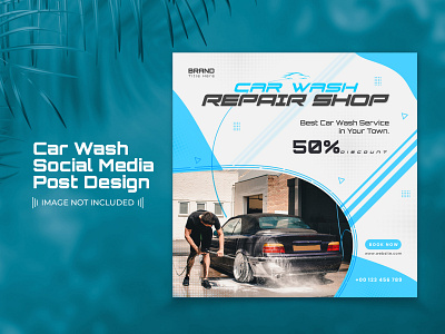 Car Wash Social Media Post Template Design car eps clean