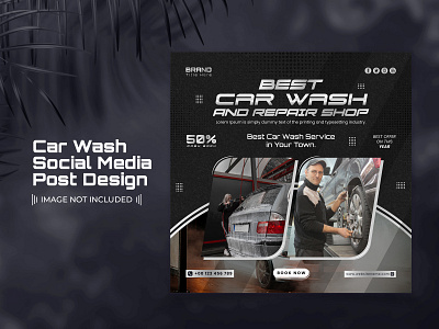 Car Wash Social Media Post Template Design bunner