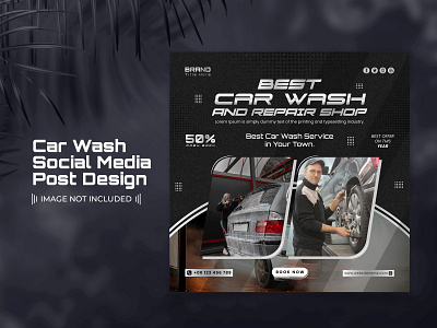 Car Wash Social Media Post Template Design