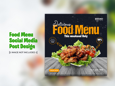 Food Social Media Post Template Design templates